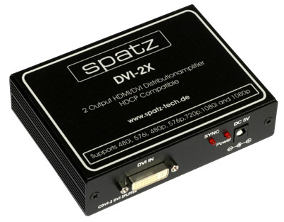 DVI-Verteilverstärker 1:2, Spatz SP-DVI-2X, 1-In DVI / 2-Out DVI
